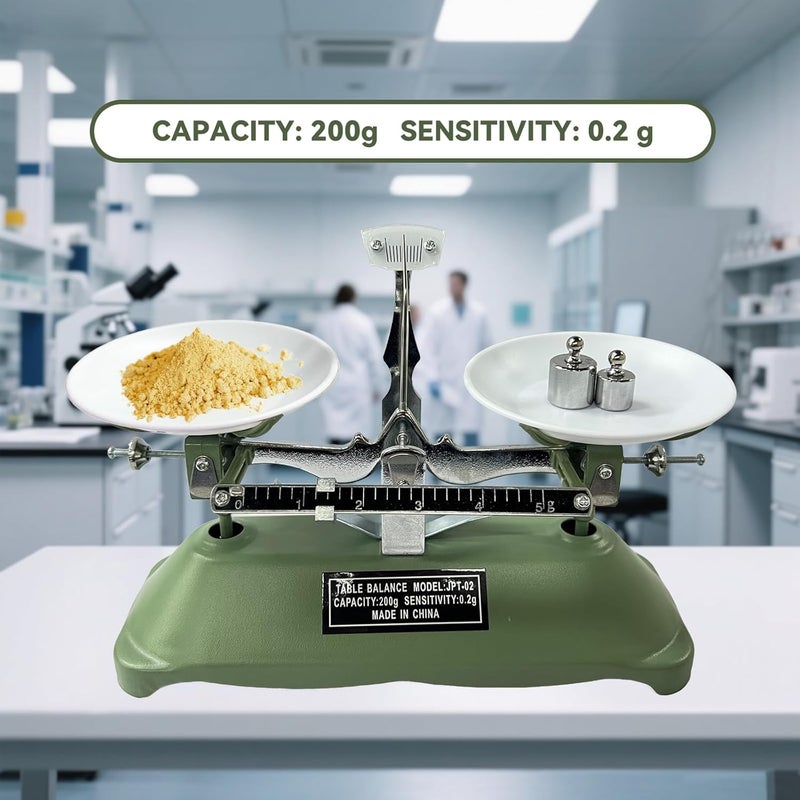 ta da 200g/0.2g Mechanical Balance Scale with Calibration Weights for Science Lab and Classroom Teaching Tool - Image 2